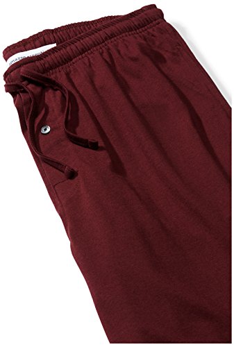 Amazon Essentials Herren Pyjamahose aus Baumwollstrick, Burgunderrot, S