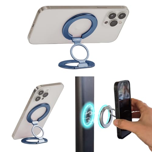 Image of Phone Ring Holder for MagSafe Case, Strong Magnetic Cell Phone Grip, 360 Rotation Kickstand Compatible with iPhone and Android.