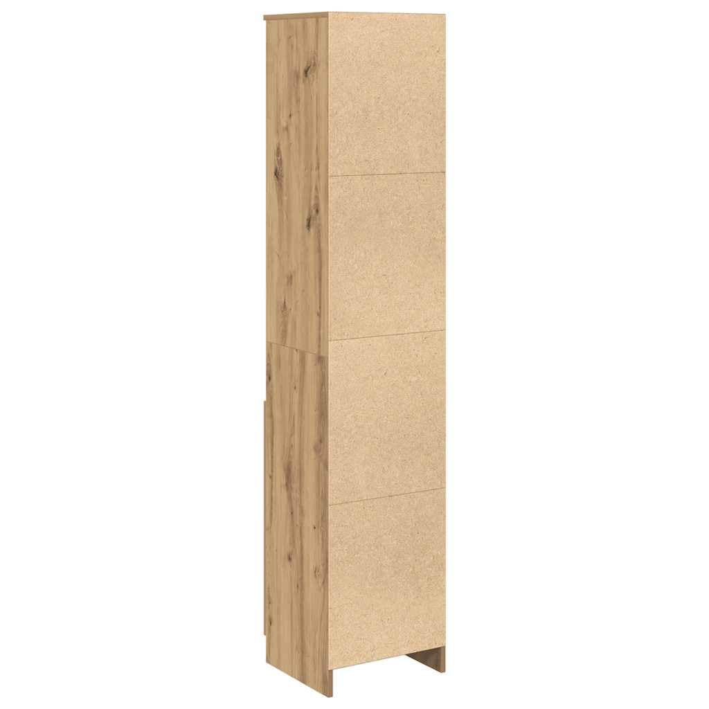 vidaXL Credenza Alta Rovere Artigianale 37,5x35x180 cm in Truciolato, Mobile, mobiletto Laterale, mobiletto portaoggetti Alto, mobiletto portaoggetti