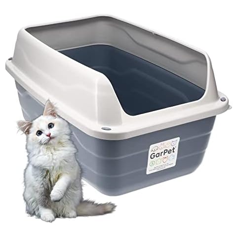 XXL Extra hohe Katzentoilette offene Katzenklo mit hohem Rand Jumbo Schalentoilette groß ohne Deckel hygenisch Katzen WC Cover