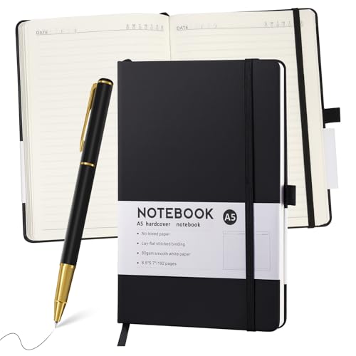 Carnet A5 avec stylo noir professionnel pour la prise de notes