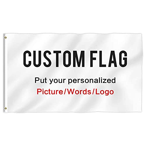 KafePross Custom Outdoor Flags 3x5 FT Design Your Own Text Picture or Logo to Customized Gifts, Vibrant and Vivid, Printed One Side