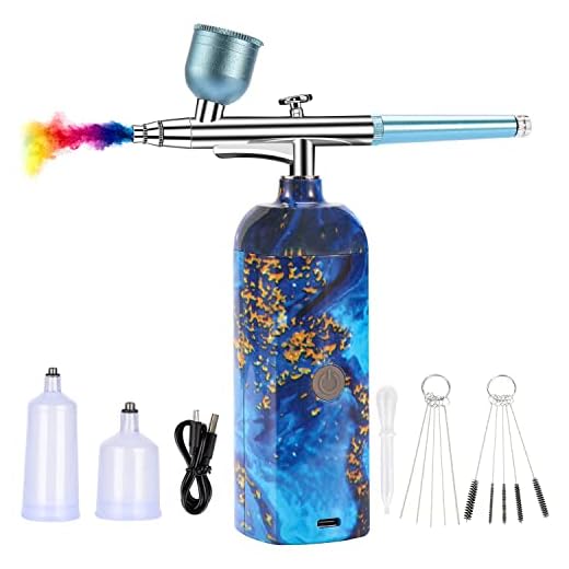 Cordless Airbrush Kit Portable Air Brushes Gun Set for Painting Makeup Cake Decorating Nails Art Model Coloring Birthday Gifts for Women Mom Rechargeable Handheld Air Brush with Cleaning Kit