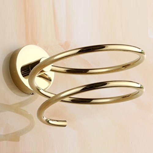 Haartrockner-Halter Wand-Badezimmer-Art kupferne Unterseite 304 Edelstahlzahnstangen,Gold