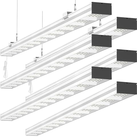 TychoLite 4FT LED Shop Light, 50W, 6000LM, 5000K Daylight, Linkable 4 Foot LED Light Fixture for Garage, 48 Inch Linear LED Light for Workshop, Utility Shop Lights, Suspended & Flush Mount, 6 Pack Cover