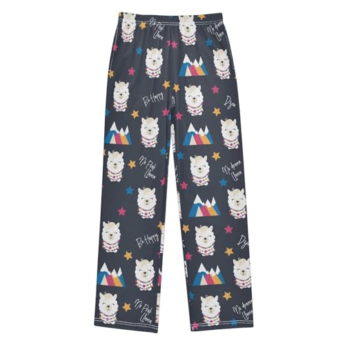 ZZXXB Llama Be Happy Boys Long Pants Soft Trousers Elastic Waist Kids Lounge Bottoms with Pockets S-XL