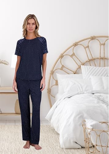 Image of Lucky Brand Women's Pajama Set - 4 Piece Sleep Shirt, Tank Top, Pajama Pants, Lounge Shorts (S-XL)