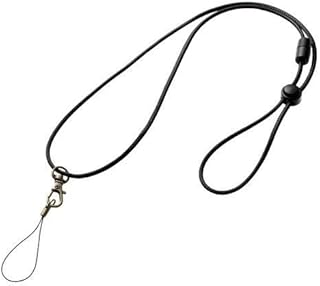 (2個まとめ売り) エレコム スマートフォン用ネックストラップ(細紐タイプ) P-STN04BK