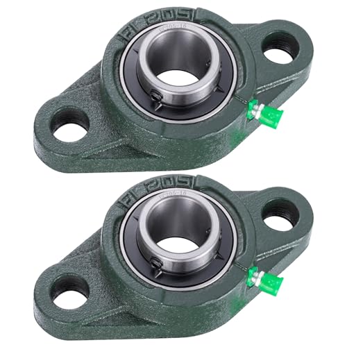 SHINICO Pillow Block Bearing 1 inch Shaft Bore, Flange Mounted UCFL205-16, Solid Cast Iron Base, Swamp Cooler Parts, Self-Aligning, 2Pack
