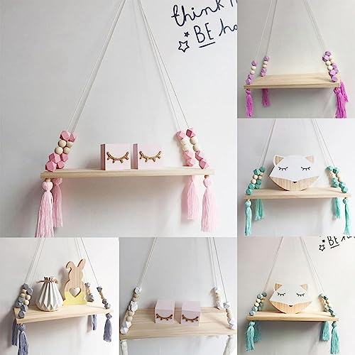 Étagère murale ornements perles macramé pour décoration boho authentique - 6