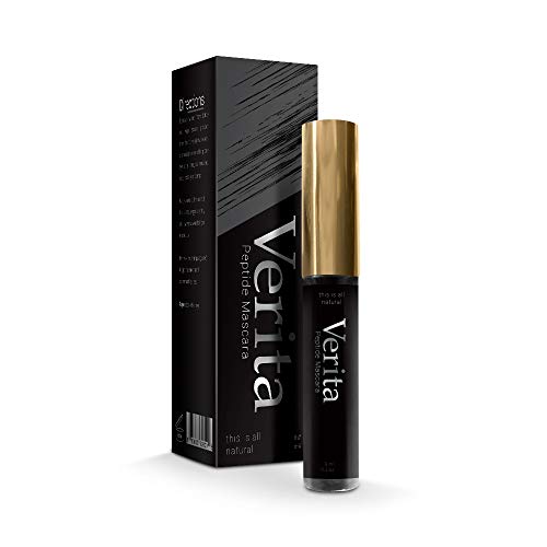 Verita Peptide Mascara - All Natural Long Lasting Lash Lengthening And Volume Enhancing Mascara - Define Nourish And Conditions Encouraging Healthy Growth Perfect For Noticeable Eye Makeup