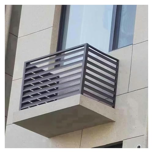 エアコン室外機カバー, ルーバー室外機カバー, エアコンラジエーターカバー、盗難防止頑丈アルミ製エアコンカバー、屋外植物ディスプレイラック(Dark Gray,L100xW50xH70cm)