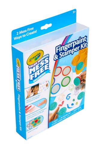Image of Crayola Color Wonder Mess Free Fingerpaint & Stamper Kit, Safari Stamps | Safari Stamps for Kids, Color Reveal Ink, Toddler Activity, Gifts, 3+