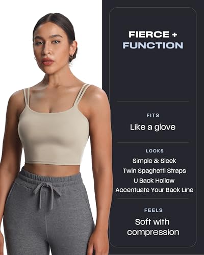 Image of Aoxjox Women's Workout Sports Bras Fitness Padded Backless Yoga Crop Tank Top Twist Back Cami