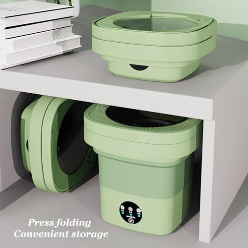 Image of Portable Washing Machine and Dryer,Mini Washing Machine With Spinner,Modes Deep Cleaning, Suitable For Apartments, Dormitories, Camping, RV Travel (6.5L-Green)