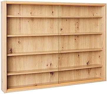 Inter Link - Witryna kolekcjonerska, półka ścienna, szklana gablota, szafka wisząca, półka wisząca, gablota, MDF - Szary/biały (80x60x9,5 cm) Collecty Szary