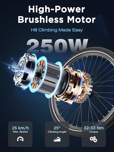 HITWAY E-Bike, Elektrofahrräder 27,5/29 Zoll, Abnehmbarer 36V 12,8Ah Akku, 250W Motor bis 25 km/h, 50-80 km Reichweite, Pedelec MTB City E-Fahrrad für Erwachsene – Bild 3