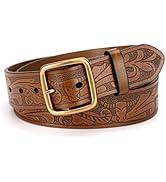 Western Belts for Women, CR 1.5" Leather Cowgirl Belt for Jeans Pant, Cowboy Country Belts for Wo...