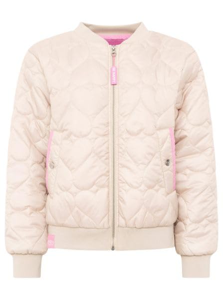 Zwillingsherz Chaqueta acolchada para mujer con estampado de corazones, chaqueta bomber ligera, chaqueta corta de entretiempo para primavera y otoño, cómoda chaqueta para exteriores con cremallera