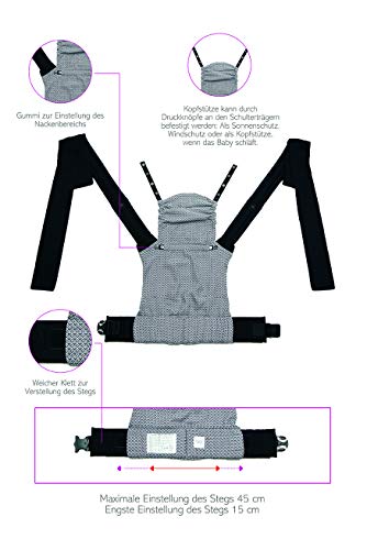 KOKADIĀ® babydrager TaiTai - Heart2Heart Baby grijs/wit - Image 8