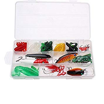 GlobalNiche® Taigek 40 PCS Taigek Fishing Lure Suit Soft Bait Hard Bait Suit One Piece