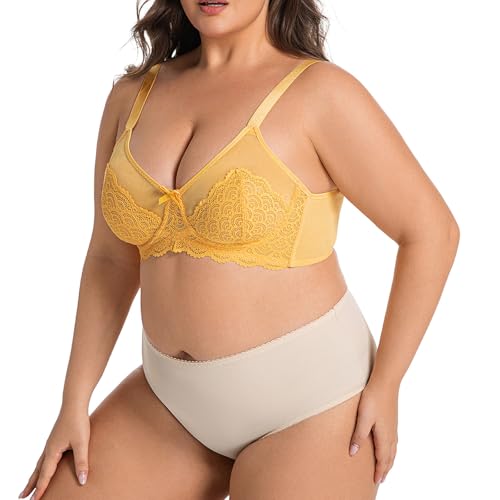 Soutien-gorge sans couture jaune 36E à armatures lisses et légères