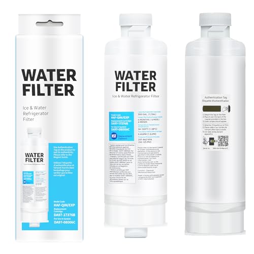 Water Filter for Samsung Fridge – DA97-17376B, HAF-Qin/EXP Compatible Samsung Refrigerator Water Filter Replacement, Fits DA97-08006A-B / DA97-08006A-1 – Premium Fridge Water Filters Cartridge