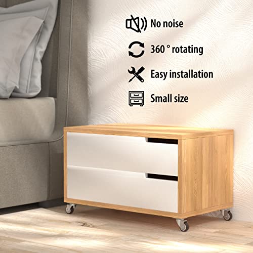 HOLKIE 1 inch Small Caster Wheels for Furniture Low Profile Casters Set of 4 Total Capacity 90 Lbs Perfect Wheels for Small Project,Nightstand,Side Table (No Brake)