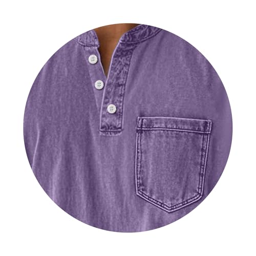 Retro Henley Shirts for Men Long Sleeve Washed Shirts Casual Golf Top Distressed Plain Tees Lightweight Business Tee2