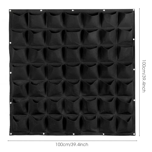 Bolsas de cultivo vertical en fieltro transpirable para jardinera de pared 100x100 cm 7