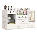 Produktbild MMMP Kosmetische Aufbewahrungsbehälter-Haushalts-Desktop-Drawer Frisierkommode Kunststoff Rack-Finishing Box (Farbe: Weiß, Größe: 45x19x25CM)