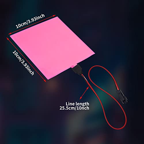 Ygmylandbb Electroluminescent Panels, EL Panels light, EL Sheets 10 cm x 10 cm (3.93" x 3.93") ON/Slow Flash/Fast Flash, Pink, 1Pack - Image 3