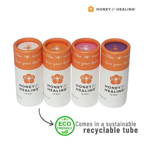 Honey For Healing® Lip Balm With Manuka Honey 15+ Umf, Coconut Oil, Beeswax And Castor Oil For Chapped, Cracked, Or Dry Lips | Protects, Smoothes, And Nourishes Your Lips Naturally | Comes In A 100% Sustainable Recyclable Tube | 0.25 Oz / 7 Gr. (Soft Peach) #TOP7