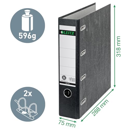 Classeur double levier A5 horizontal noir Leitz 10920000 x2 - 3