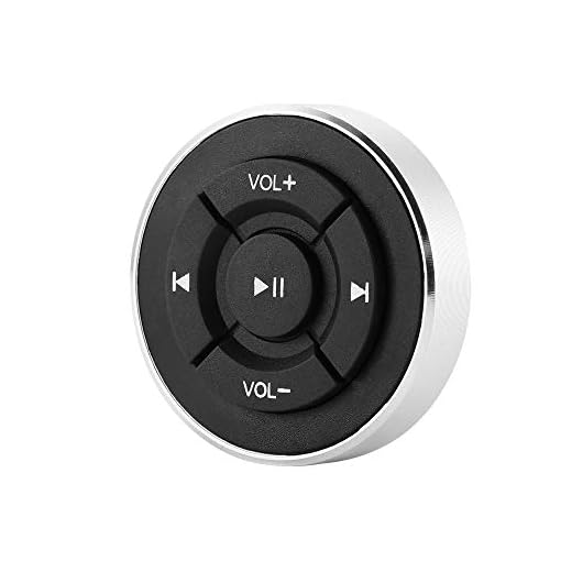 Tioodre Bluetooth sans fil multimédia Bouton télécommande de volant télécommande multimédia Musique MP3 Play pour Android IOS Smartpgone Tablette de voiture de moto Bike