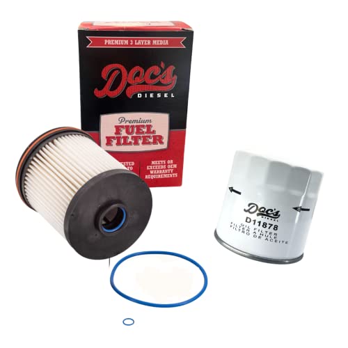 Doc's Diesel Filter Kit DGF429+D11878 | Compatible with Chevrolet/GMC 6.6L Duramax 2500HD, 3500HD 2020+ | Replaces TP1015, PF26