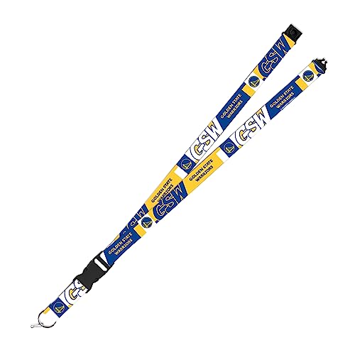 Rico Industries NBA Basketball Golden State Warriors 19" x 1" Premium Unisex-Adult Safety Breakaway Lanyard - Flash