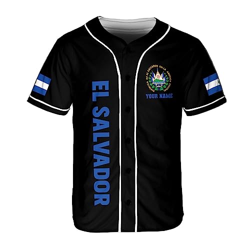 Parvii Personalized El Salvador Baseball Jersey - Camiseta orgullosa de El Salvador para hombre miniatura 2
