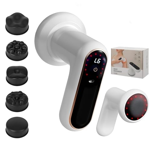 Masajeador Anticelulítico Eléctrico Inalámbrico, Aparato de Gua Sha con Calor, 6 Velocidades, 5 Cabezales y 3 Modos de Masaje para Cuerpo, Piernas, Vientre, Brazos Masajeador Anticelulítico Eléctrico Inalámbrico, Aparato de Gua Sha con Calor, 6 Velocidades, 5 Cabezales y 3 Modos de Masaje para Cuerpo, Piernas, Vientre, Brazos