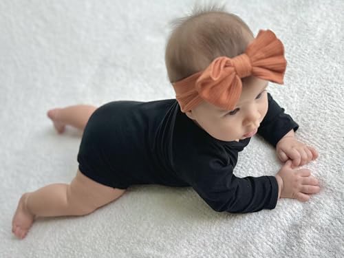 123 Bear Baby Cotton Spandex Infant Bodysuits Long Sleeve and Short Sleeve (Black A 2-Pack Long Sleeve, 0-3 Months)2