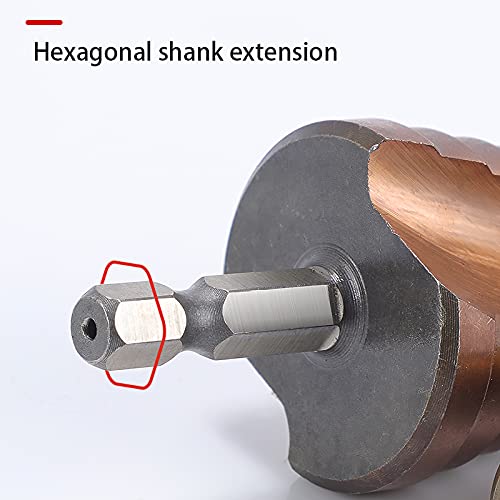 Miniatura 7 de Broca escalonada, HSS M35 - Juego de brocas escalonadas métricas de cobalto al 5 % (4 a 0.787 in), broca escalonada de 9 tamaños para destornillador