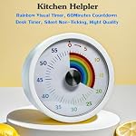 Visual Timer, Kitchen Timer Rainbow Disk 60 Minute Countdown Timer for Kids and Adults, Silent Time Management Tool(Rainbow) - Image 3