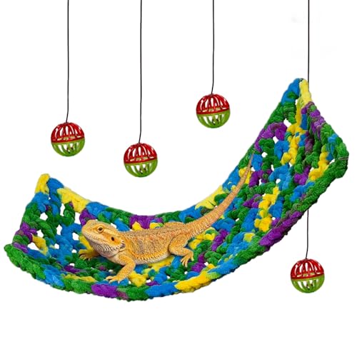Gxsdj Bearded Dragon Hammock, Soft Reptile Hammock with Suction Cups,