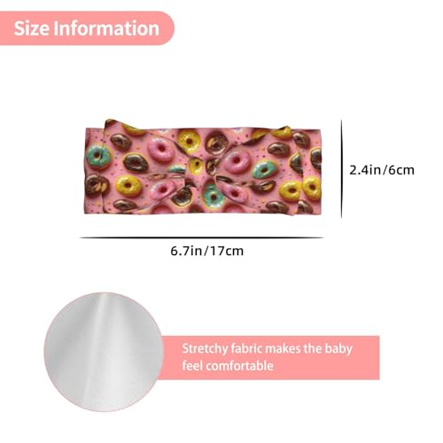 Pink Donut Cute Print Baby Girl Bows Headbands Baby Girls Newborn Headbands Infant Toddlers 0-6 Months3