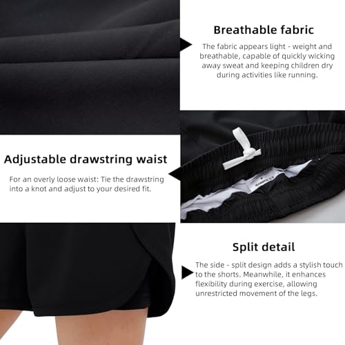 Image of MEILONGER Girls Swim Shorts 2 in 1 Bathing Suits Kids Quick Dry Boardshort Bottoms Swimming Swimwear with Compression Liner