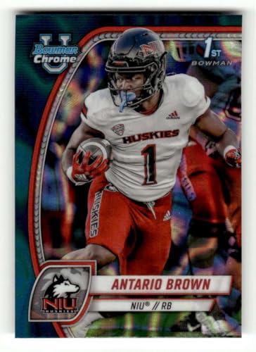2024 Bowman University Chrome Teal Lava Refractor #13 Antario Brown Northern Illinois Huskies RC Rookie NCAA Football Trading Card