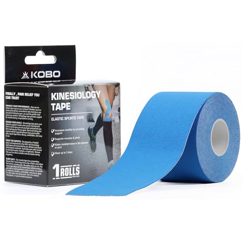 Image of Kobo Waterproof Kinesiology Tape (5 m X 5 cm) Latex Free Breathable Athletic Sports Tape for Injury, Muscle Support, Pain Relief, Joint Support and Physiotherapy (Imported)