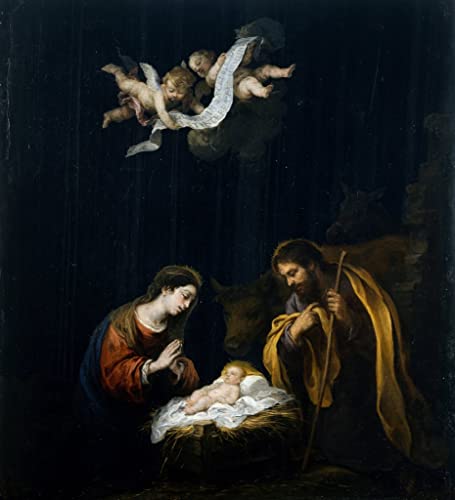 Impression sur toile la Nativité Murillo affiche peinture décoration salon