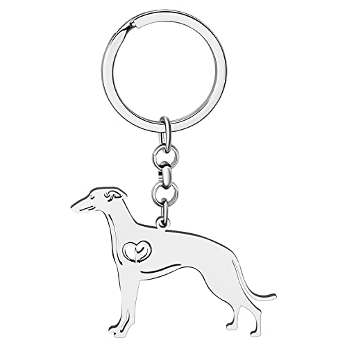 NEWEI Stainless Steel Dog Keyring Cute Pet Dog Keychain for Women Girls Purse Car Keys Charms...