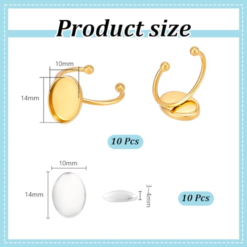 Bagues vierges en acier inoxydable plaqué or 18k pour créations durables - 5